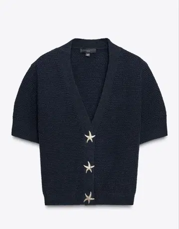 ZARA 스타 버튼 텍스처 니트 자켓 L