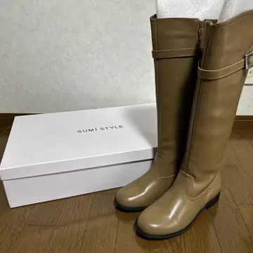 M 이아파피요네 버클 벨트 롱 부츠 카멜 스미 스타일