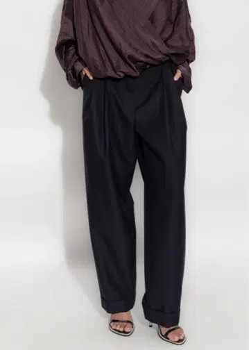 [ DRIES VAN NOTEN ] 턱 와이드 팬츠 36 드리스반노튼