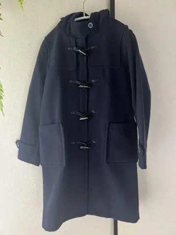 네이비 더플 코트 후드 부착