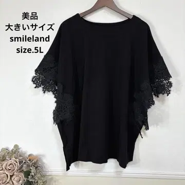 10 새상품급 smileland 블랙 레이스 소매 튜닉 19호