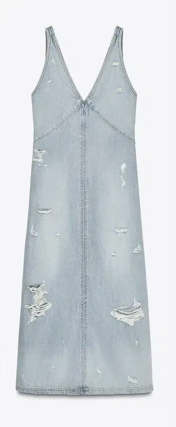 ZARA 데미지 가공 TRF 데님 원피스 L