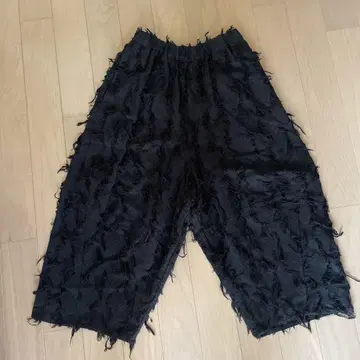 프린지 가공 블랙 와이드 팬츠 M~L