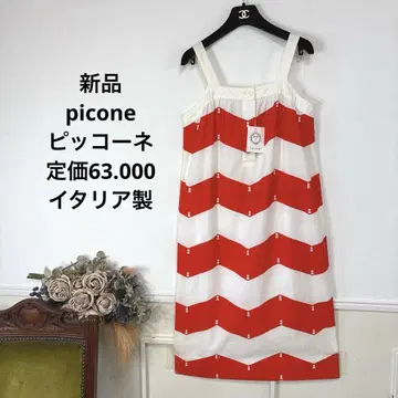 10 새상품 picone 슬리브리스 원피스 빨흰 스트라이프
