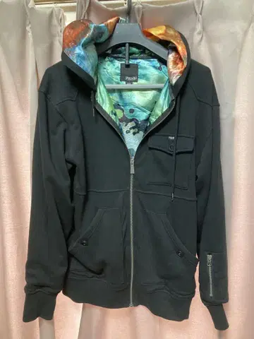 VOLCOM 아트 프린트 안감 후드티