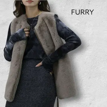 FURRY (퍼리) 에코퍼 x 무스탕 튜닉 베스트