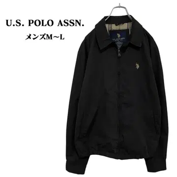 US POLO ASSN 금 로고 자수 안감 체크 해링턴 자켓 M