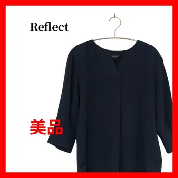 Reflect 리플렉트 V넥 블라우스 7부 소매 네이비 B2006