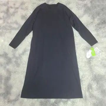 새상품/택 포함 수축 다마 컬렉션 롱 원피스 네이비 다크 네이비 LL