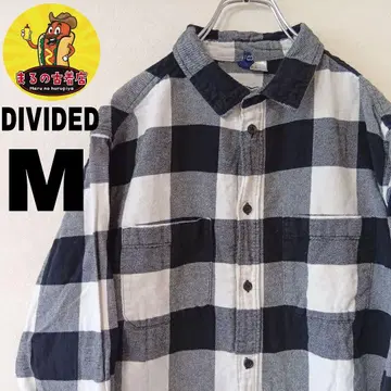 USA 구제 의류 DIVIDED 플란넬 셔츠 M 블랙 화이트 체크