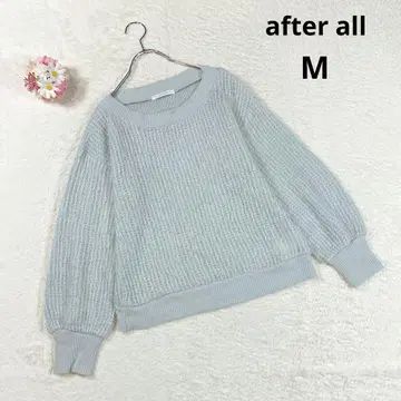 [ 애프터올 ] 긴팔 니트 스웨터 (M) 민트 블루 톤 다운 성숙/러블리