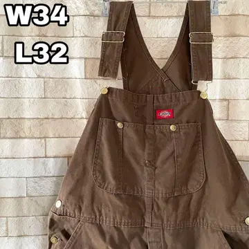 디키즈 오버롤 자수 멕시코제 브라운 34 x 32