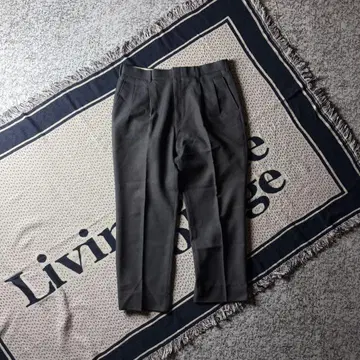 [ 90s 올드 ] 2 턱 빈티지 차콜 와이드 슬랙스 W94