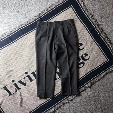 [ 90s 올드 ] 2 턱 빈티지 차콜 와이드 슬랙스 W94