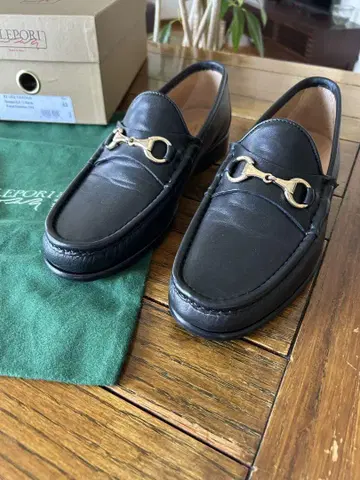 D. LEPORTI 블랙 로퍼 새상품 가죽 이탈리아