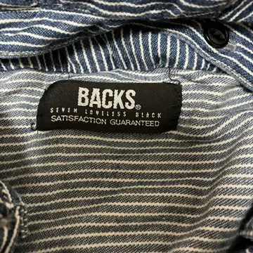 BACKS 스트라이프 후드 부착 셔츠 (팬츠 하자 있음)