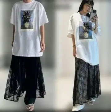 아메리 AMERI BIG TEE 레이어드 레이스 드레스