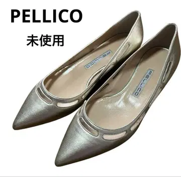 미사용 PELLICO 아네리 샴페인 골드 플랫슈즈 37