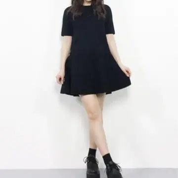 SNIDEL 하프 슬리브 미니 니트 원피스