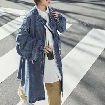 [ forksy. ] 2WAY 데님 모즈 코트/베스트