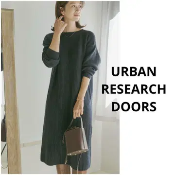 URBAN RESEARCH DOORS 와이드 리브 절개 니트 원피스