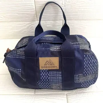 GREGORY 그레고리 인디고 패치워크 데님풍 미니 드럼형 백