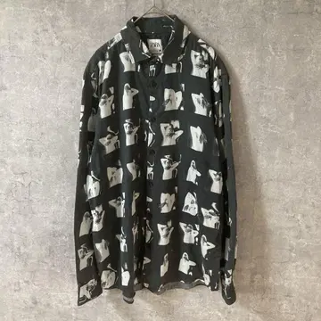 ZARA 모노톤 아트 패턴 긴팔 코튼 루즈핏 L 사이즈