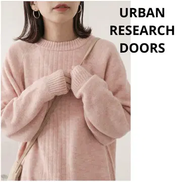 URBAN RESEARCH DOORS 크루넥 볼륨 슬리브 니트