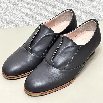 [고품질] toe style works 가죽 로퍼 그레이 22cm