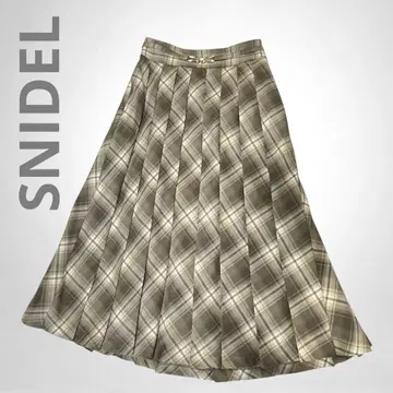 snidel 스나이델 체크 무늬 롱 스커트 브라운 사이즈 0 비트 포함