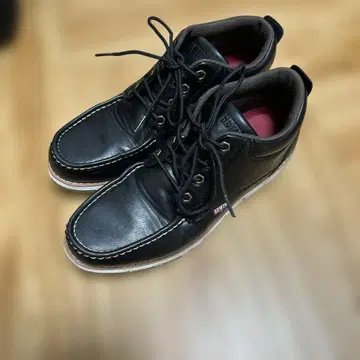 EDWIN 가죽 레이스업 슈즈 블랙
