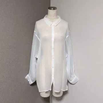무루아 시어 셔츠 루즈핏 화이트