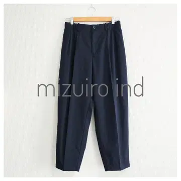 새상품급 mizuiro ind 폴리에스테르 울 턱 팬츠 네이비 1