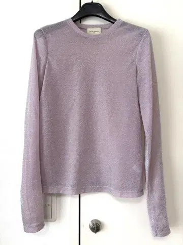 UNITED ARROWS 핑크 라메 믹스 긴팔 상의