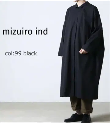 mizuiro ind 히요쿠 와이드 셔츠 라이크 롱 코트