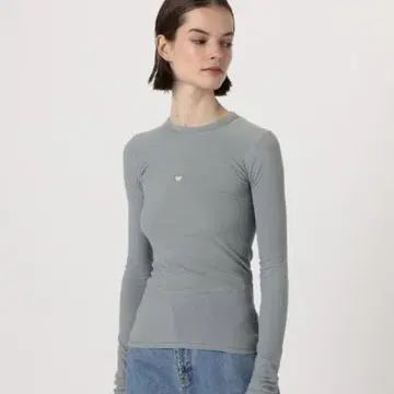 Baserange Heart Long Sleeve Tee bow blue