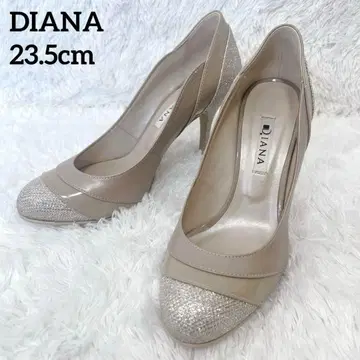 [새상품급] 다이애나 라운드토 라메 펌프스 9cm 힐 23.5cm