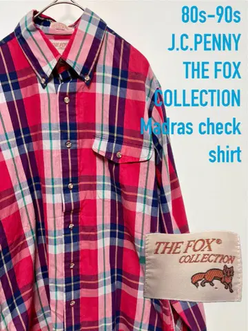 80s-90s THEFOXCOLLECTION 마드라스 체크 셔츠