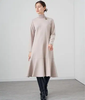 ANAYI 울 저지 헤 플레어 원피스 38