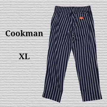 [ Cookman ] 웨이터 팬츠 네이비 스트라이프 XL