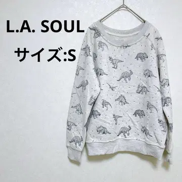 L.A. SOUL 공룡 패턴 맨투맨 트레이닝복 [ S ] 화이트