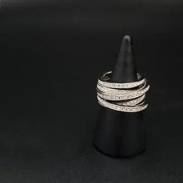 Swarovski 반지 반지 파베 스파이럴 5줄 큐빅