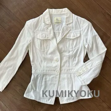 KUMIKYOKU 쿠미쿄쿠 데님 자켓 G 자켓 화이트
