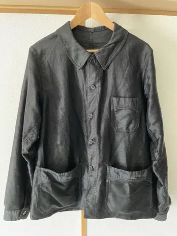 VULCAIN 40s 블랙 라이트 몰스킨 자켓