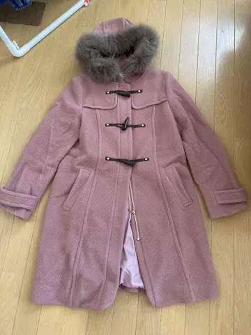 [ 새상품급 ] 겨울 상품 여성용 더플 코트 Feroux 후드 부착 핑크