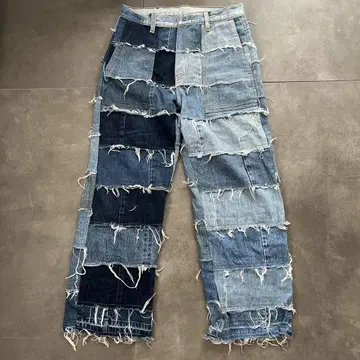 리메이크 와이드 데님 개성 작가물 페어리 그런지 y2K 데미지