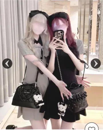 미셸 마카롱 허니뮤우 슬릿 앙상블 원피스/그레이/XS