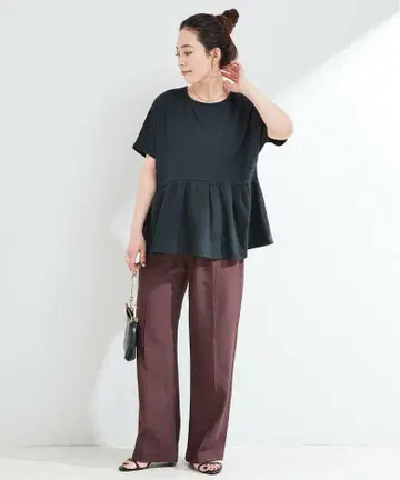 베이세스톡 BC.stock 블랙 페플럼 반팔 티셔츠