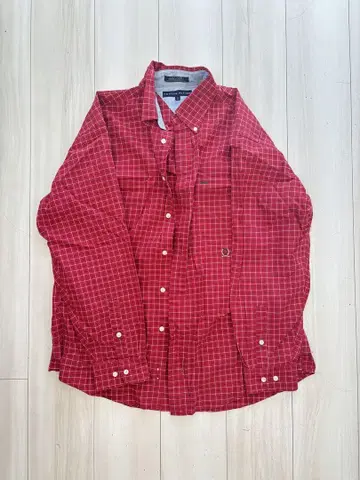 TOMMY HILFIGER 긴팔 셔츠 빨간색 체크