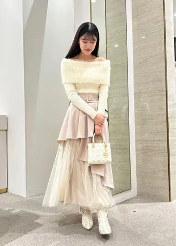 RANDA 튤 도킹 플레어 스커트